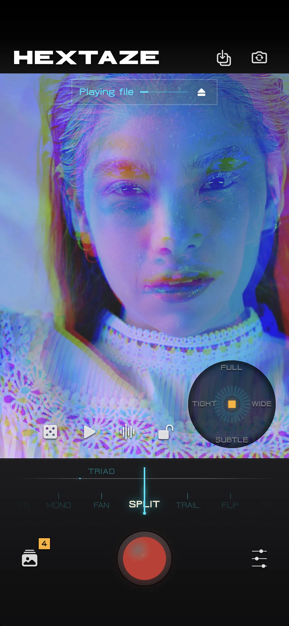 Hextaze camera on iPhone